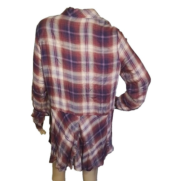 Liverpool Shirt Blouse Womens Medium Purple Plaid Button Up Long Sleeves      T3 - Picture 3 of 11
